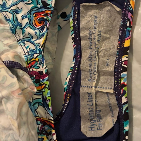 NWT LAUREN BY RALPH LAUREN BLUE MULTI ONE PIECE SWIM SKIRT/DRESS SIZE 6 - Picture 14 of 14